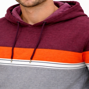 Sweat à capuche en molleton de coton color block pour homme, streetwear, confortable, respirant, élégant, durable, tissu personnalisé - Product Image 4