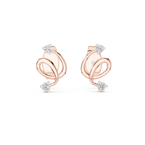 Boucles d'oreilles en or jaune 14 carats avec diamants de laboratoire ronds pour femmes |   Vêtements de bureau |   Nouveau diamant cultivé - Product Image 6
