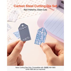 Set di 10 Fustelle in Metallo Compatibili con Macchine per Taglio e Goffratura, Lettere, Numeri e Motivi Alberi - Product Image 2