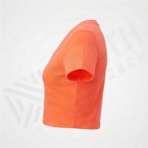 Camiseta de Manga Corta con Cuello en V para Mujer, Algodón Orgánico de Lujo, Preencogido, Suave, Transpirable, Ajuste Premium, Color Personalizado - Product Image 3