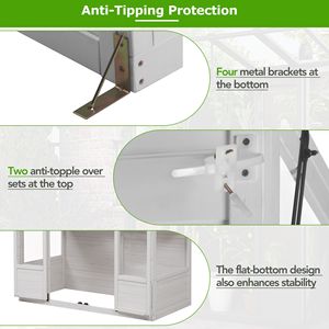 Serra da Esterno in Legno da 78 Pollici con 4 Lucernari Indipendenti e 2 Ripiani Centrali Pieghevoli, Struttura per Coltivazione a Freddo per Giardini - Product Image 3