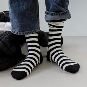 BNSB Sports Custom Design Striped Crew <b>Socks</b> Men's Cotton Knitted Breathable Daily Wear Autumn Regular Style - Product Image 6