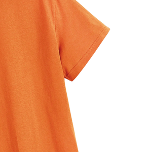 T-shirt décontracté à col rond et manches courtes pour homme, couleur orange, basique, uni, 100% coton, respirant, doux, confortable, coupe classique, été - Product Image 6