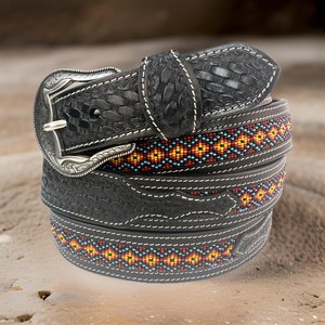 Ceinture unisexe en cuir de vachette véritable, style western, pour cowboy, taille personnalisée, faible MOQ, fournisseur en gros - Product Image 2