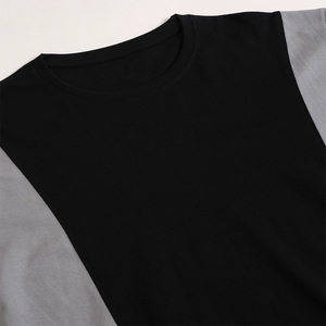 T-shirt en coton 100% à col rond et manches courtes, coupe oversize, épaules tombantes, décontracté, uni, tricoté, pour homme, idéal pour le fitness, vente en gros - Product Image 2