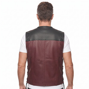 Chaleco de Cuero para Hombre al por Mayor, Chaleco de Cuero con Cuello en V para Hombre, Chaleco de Cuero con Botones para Hombre, Chaleco de Cuero para Hombre con Bolsillos - Product Image 2