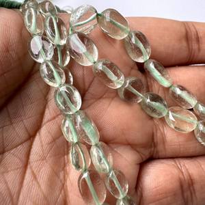 Perles de pierres précieuses en améthyste verte naturelle, lisses, ovales, pour la fabrication de bijoux, pierres en vrac de haute qualité - Product Image 4