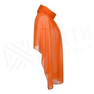 Pañuelo de Gasa Naranja para Mujer, Color Sólido, Largo, Accesorio de Moda para Todas las Temporadas, Estilo Simple, Agradable al Tacto - Product Image 3