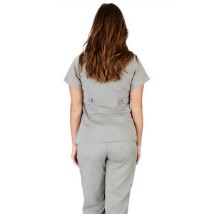 Ensemble de blouses médicales pour femmes, haut à col en V à manches courtes et pantalon de jogging gris, uniforme d'hôpital pour infirmières, clinique, spa, vêtements de travail - Product Image 6