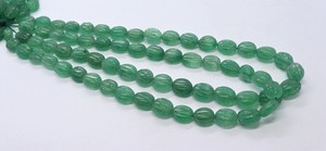 ลูกปัดควอตซ์สตรอเบอร์รี่สีเขียวธรรมชาติ AAA รูปทรงวงรีแกะสลักด้วยมือ ขนาด 8x12 มม. ลูกปัดพลอยควอตซ์สตรอเบอร์รี่สีเขียว 16 นิ้ว สำหรับทำเครื่องประดับ - Product Image 4