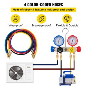 Pompa per sistemi di raffreddamento HVAC A/C monostadio da 4.8CFM 1/4 HP con kit manometri per vuoto assoluto 5PA per R410A R134A R22 - Ricambi HVAC - Product Image 5