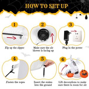 Decorazioni di Halloween per Esterni da 3,6 m, Gigantesco Fantasma e Ragno Spaventoso Gonfiabili in PVC per Decorazioni Festive - Product Image 5