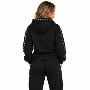 Sudadera con capucha para hombre, personalizada, con lavado ácido, efecto desgastado por el sol, de felpa francesa gruesa, con cremallera, con aplique de pedrería, estilo streetwear, venta al por mayor, fabricante - Product Image 4