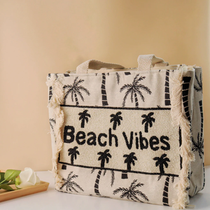 Sac fourre-tout perlé sur mesure de qualité supérieure, directement du fabricant indien, avec broderie, style Beech Vibes Whimsy Art Craft et fermeture ouverte - Product Image 5