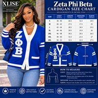 Pull cardigan d'hiver Zeta Phi Beta pour femme, col en V personnalisé, tricot chenille brodé, acrylique, sororité grecque