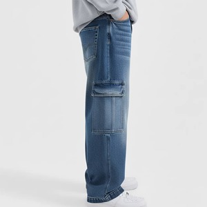 กางเกงยีนส์ทรงหลวมสำหรับผู้ชาย สไตล์ไฮสตรีท ทรงตรง ใส่สบาย เหมาะสำหรับฤดูร้อนและฤดูหนาว กางเกงยีนส์ทรงหลวมแบบระบายอากาศได้ดี สามารถสั่งตัดได้ - Product Image 5