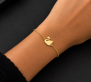 Pulsera de Cadena con Diseño de Cisne en Plata de Ley 925 Chapada en Oro, Joyería Fina Minimalista para Mujer, Uso Diario, Regalo - Product Image 4