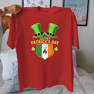 Shamrock Saint Patrick s Day design pur coton t-shirt femme coupe confort - Product Image 5
