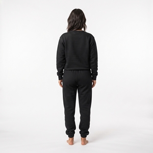 Conjunto Deportivo de Dos Piezas para Mujer, Sudadera de Cuello Redondo de Algodón, Pantalones Deportivos, Ropa Deportiva Informal, Moda Urbana, Venta al Por Mayor - Product Image 2