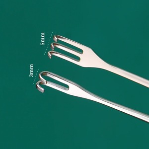 1 unidad de instrumento microoftálmico de gancho para bolsas lacrimales, manual, de dos y tres dientes, para levantar párpados - Product Image 5