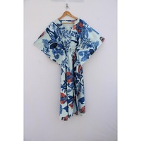 Robe longue bohème vintage indienne à motifs floraux, en coton tissé imprimé numériquement, coupe ample, respirante, décontractée, pour l'été et la plage