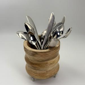 Caddy en bois au design élégant, parfait pour organiser les couverts, support pour ustensiles avec pieds perlés pour la maison, la cuisine et l'hôtel - Product Image 4