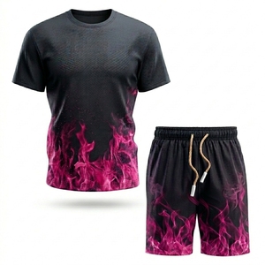 Wholesale Sublimated Printed T Shirts Short <b>Set</b> Piece <b>Set</b> T shirt and Shorts <b>Set</b> mesh Breathable unisex tshirt and short - Product Image 3