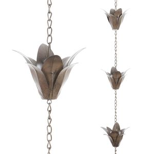 Cadena de Lluvia Decorativa de Metal Rústico con Aspecto Vintage, Duradera, para Jardín, Adorno Colgante, Gotas de Agua de Lluvia - Product Image 3