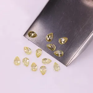 Proveedor mayorista de diamantes cultivados en laboratorio de color amarillo intenso de 6*4 mm, talla brillante en forma de pera, claridad VVS-VS, para joyería personalizada. - Product Image 4