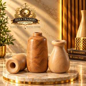 Ensemble de vases de luxe en bois chromé, faits à la main, durables, modernes, pour centre de table, pot de fleurs, pour hôtels et salons, vente en gros - Product Image 1