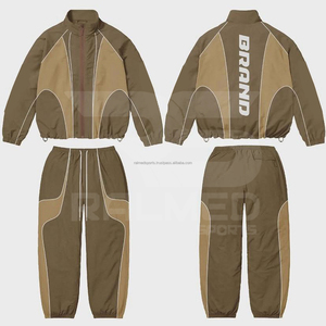 Newest Design Windbreaker Tracksuit DTF Logo 2 Piece Zipper <b>Jacket</b> and Trouser Set For Men's - Product Image 2