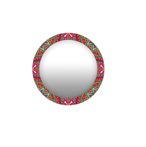 Vintage Printed <b>Small</b> Round <b>Mirror</b> Frame with Classical Floral Pattern Decorative Wall <b>Vanity</b> <b>Mirror</b> for Home Decor - Product Image 4