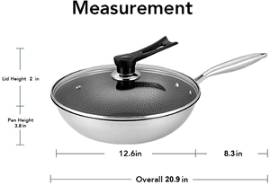 Wok antiadhésif avec une rétention de chaleur supérieure, revêtement sans PFOA et surface résistante aux rayures pour une cuisson quotidienne sûre en cuisine - Product Image 4