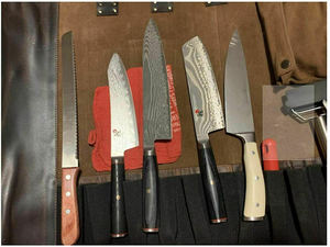 Sac à couteaux de chef en cuir véritable personnalisé, durable, nouveau design OEM, sac à couteaux de cuisine en cuir véritable LKR-0318 - Product Image 3