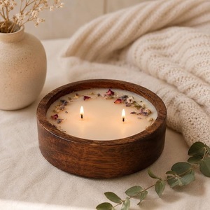 Bougeoirs et bols à bougies en bois écologiques – Design personnalisé pour la décoration de Noël à la maison - Product Image 4