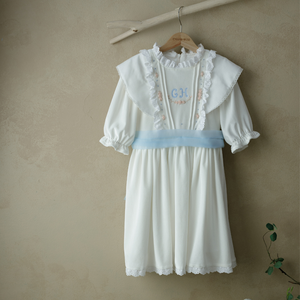 ชุดเดรสเด็ก Aine Kid Couture ชุดกำมะหยี่เด็กผู้หญิงหลากสี แขนครึ่งแขน ปักลูกปัดทำมือ ความยาวระดับเข่า ชุดรับศีลจุ่ม ไซส์ S - Product Image 2