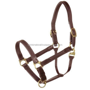 Cabestro de caballo de cuero al por mayor personalizado de alta resistencia en cuero inglés marrón negro con herrajes de níquel o latón - Product Image 2