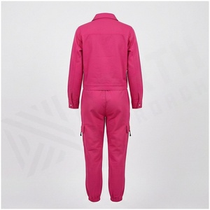 Conjunto Deportivo Rosa para Mujer de 2 Piezas, Chaqueta con Cierre Frontal y Bolsillos, Pantalones Cargo, Ropa Casual de Primavera, Corte Regular - Product Image 2