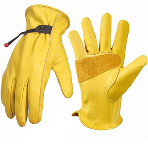 Gants de travail industriels en cuir croûte blanc pour hommes, en cuir de vachette, pour la construction, le jardinage et la sécurité des conducteurs - Product Image 1