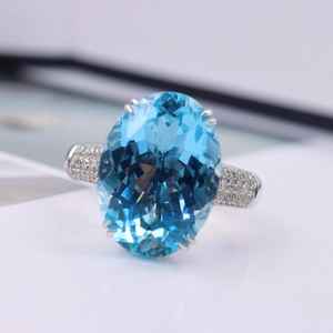 Anillo de Aguamarina Santa María Hecho a Mano, Joyería Fina de Lujo para Compromiso y Boda, Regalo Elegante y Único para Mujer con Piedra Preciosa - Product Image 5