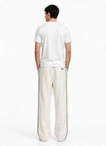 Pantalones Deportivos de Forro Polar para Hombre ONETEN, Color Gris, Cintura Alta Elástica, Bordados, Corte Holgado Informal, Tejido Transpirable, para Invierno - Product Image 2