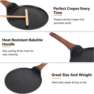 Multi-Purpose <b>Ceramic</b> Non-Stick Tawa Omelet Pan Heat Resistant Aluminum Alloy Handle Durable Scratch-Proof Surface Gas Induction - Product Image 5