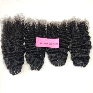 Extensions de cheveux humains indiens Remy à cuticules alignées, naturels, non traités, 100g, pour femmes noires, double trame machine, Deep Wave, toutes couleurs - Product Image 2