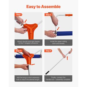 Rastrello da Tetto Leggero con Lama in Alluminio da 17 Pollici, Ruote Regolabili da 4,1-17,2 Piedi per Rimozione Neve - Product Image 6