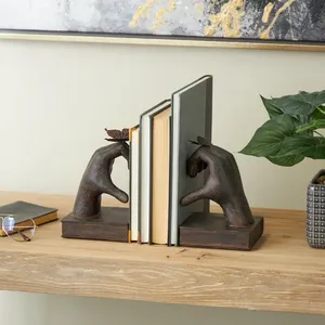 Hand Sculpted Bronze Bookends With Butterfly Design 7.55 In H 5.25 In W Set Of 2 Contemporary <b>Figurative</b> Decor - Product Image 6