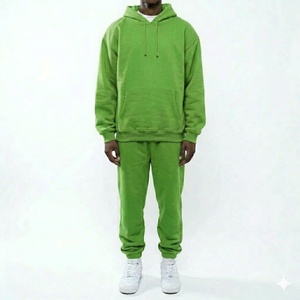 Ensemble de survêtement homme noir mat de haute qualité en molleton bouclette confortable, sweat à capuche et pantalon de jogging - Product Image 4