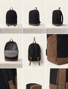 Mochila Escolar de Lona Negra para Estudiantes, con Cierre, para Uso Diario, Casual, para Viajes - Product Image 3