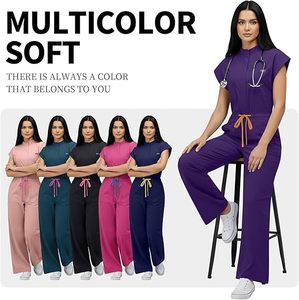 ชุดจั๊มสูทแพทย์หญิง - คอจีน พร้อมเชือกผูกเอวสำหรับชุดพยาบาล - Product Image 6