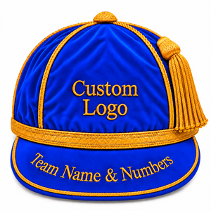 Gorra de terciopelo personalizada de alta calidad con ribete trenzado y bordado 3D para presentaciones deportivas, transpirable y unisex. - Product Image 2