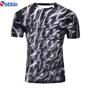 Camiseta de Hombre Sublimada, Teñida, de Spandex/Poliéster, Corte Regular, Secado Rápido, Cuello Redondo, Manga Corta, a la Moda - Product Image 1